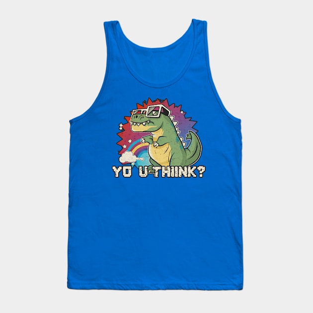 Dino Dilemma - The Pondering Prehistoric Tank Top by C.Note